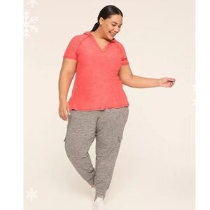 LIVI Activewear Cargo Jogger Pants Heathered Gray Plus‎ Size 22 24 New With Tags